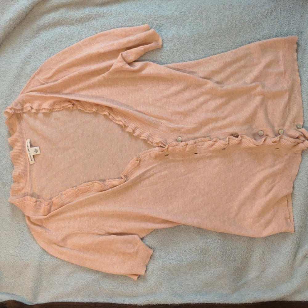 Banana Republic linen-blend  short-sleeve knit cardigan, size Small